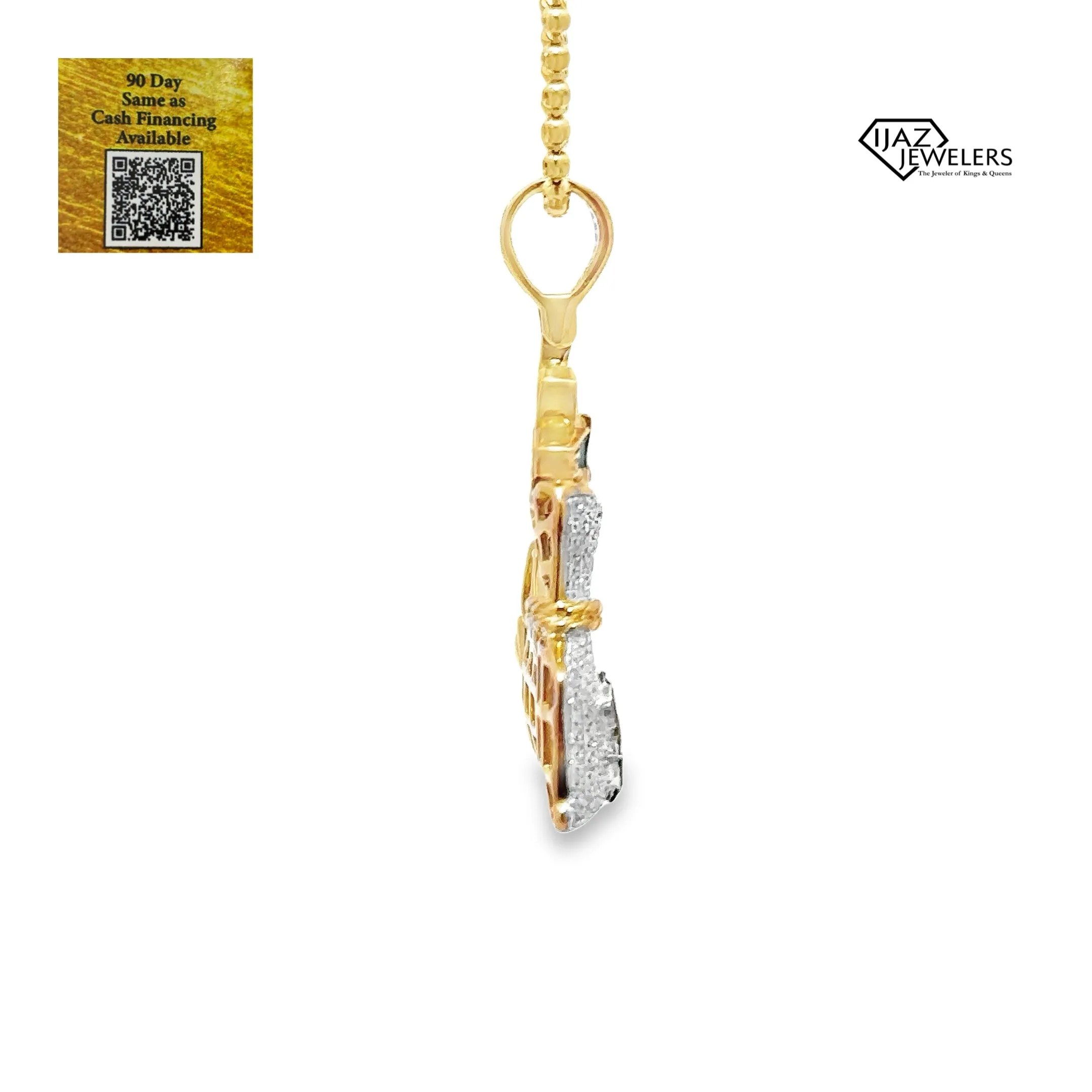 10K Gold 0.47 CTW Diamond Money Bag Bread Charm