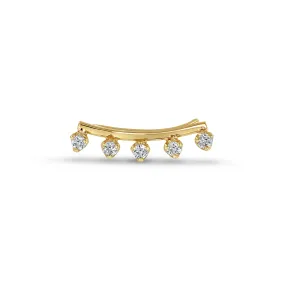 14k Prong Diamond Curved Bar Ear Shield