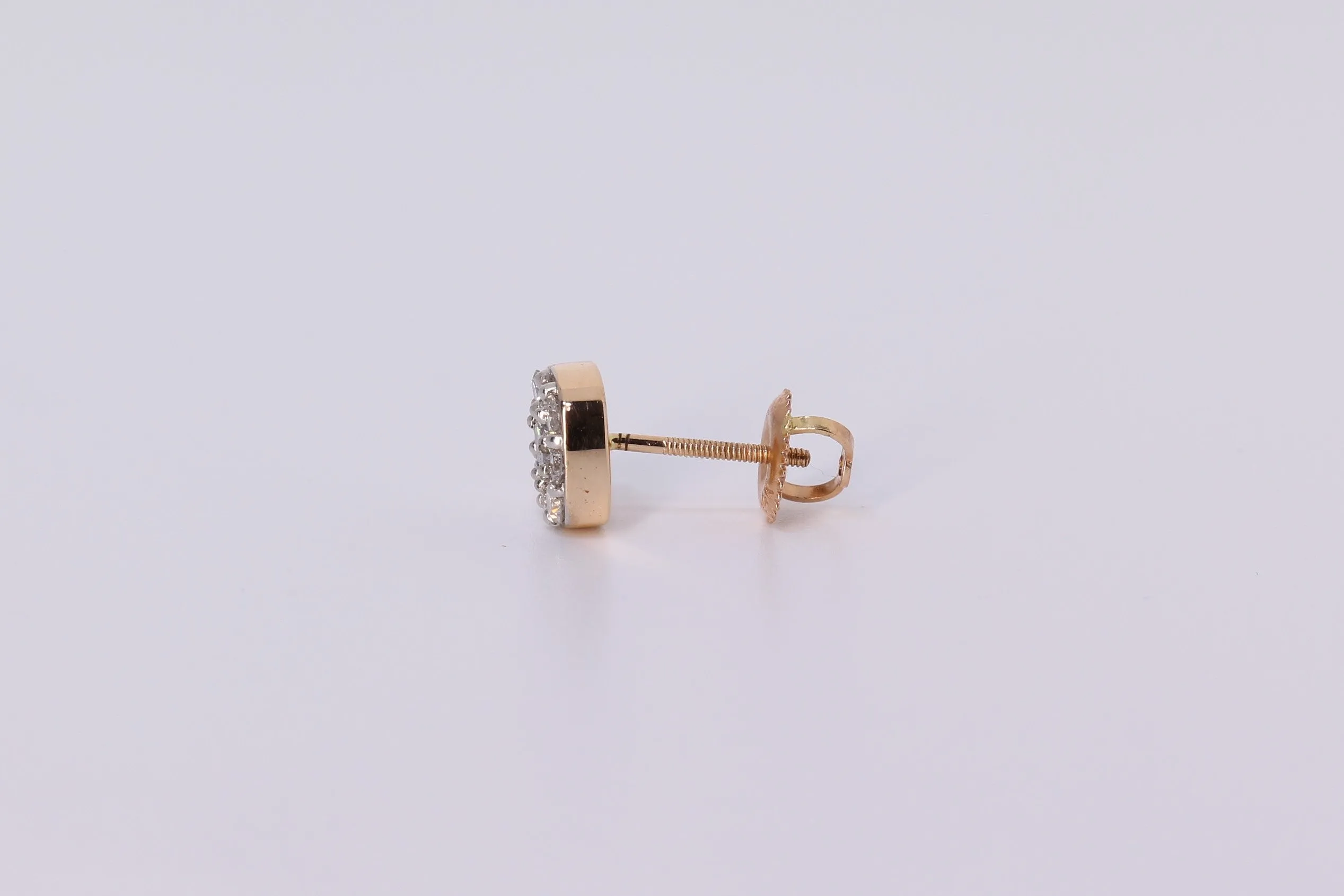 14K Rose Gold Square Earrings .750ctw