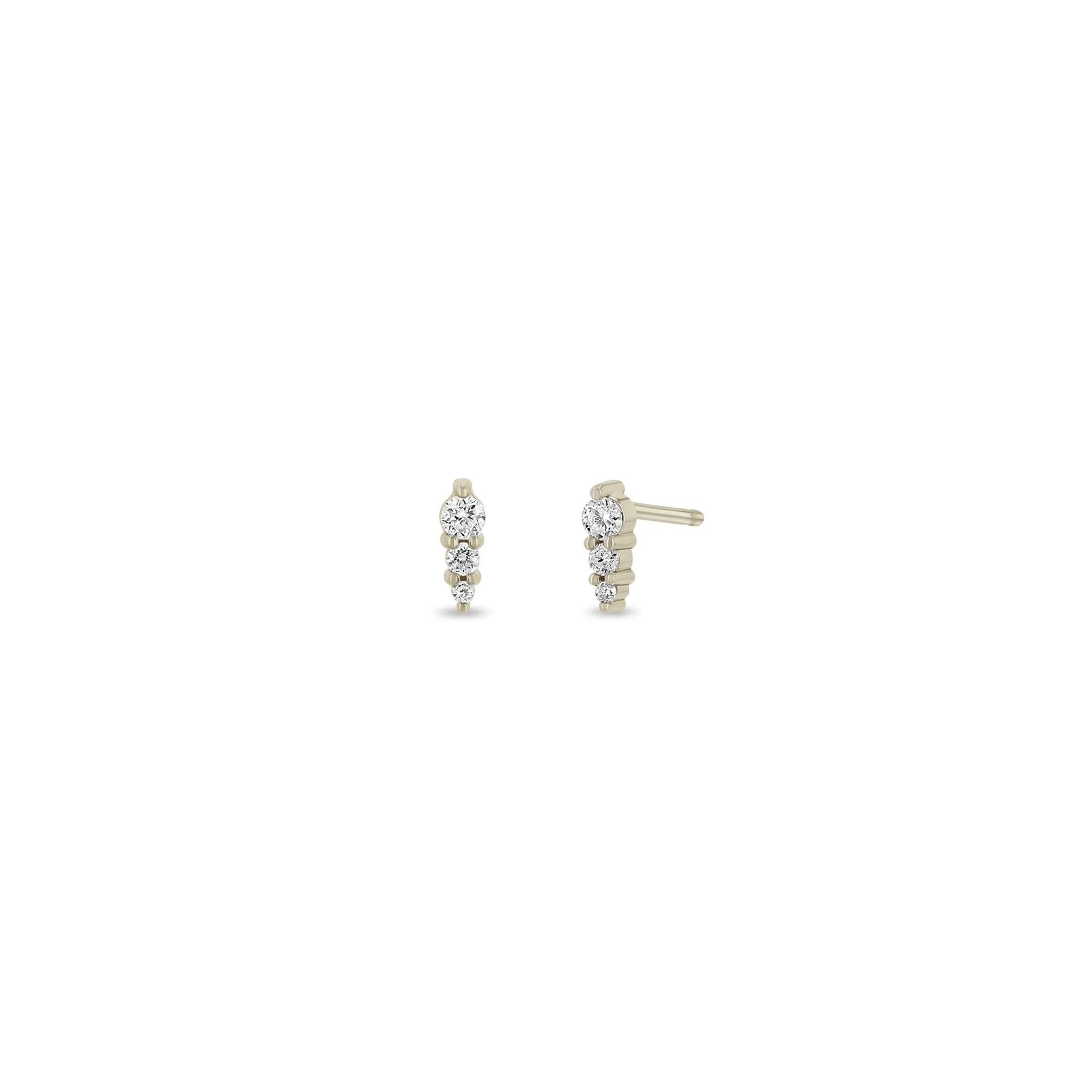 14k Short Diamond Ice Pick Studs