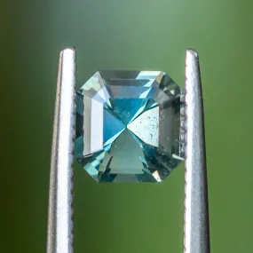 1.60CT SQUARE RADIANT CUT MADAGASCAR SAPPHIRE, TEAL BLUE GREEN, 6.43X6.35X4.86