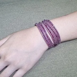 2mm crystal wrap bracelet ruby