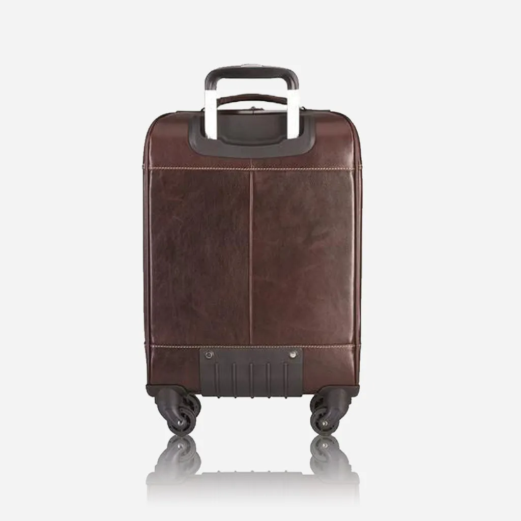 Compact 50cm Brown 4-Wheel Cabin Trolley Luggage