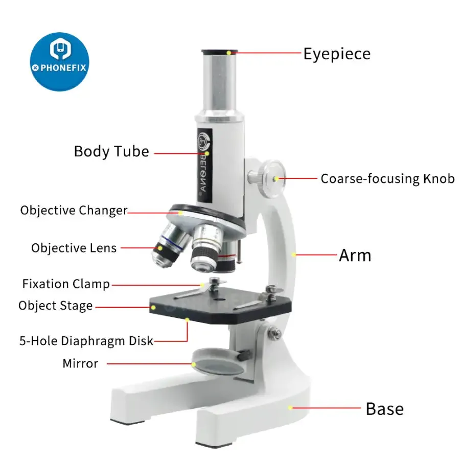 40X-640X Monocular Biological Microscope for Kids Beginner Student