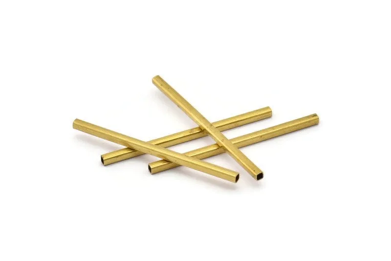 50 Huge Raw Brass Square Tubes (2x40mm) Bs 1570