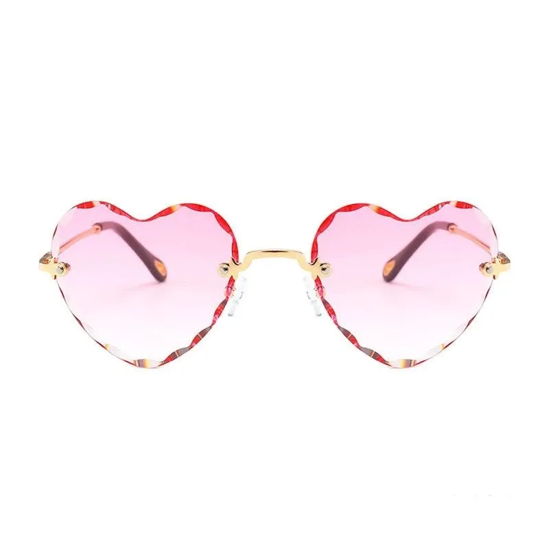 8 COLORS INS CUTE GRADIENT HEART TRAVEL SUNGLASSES BY61703