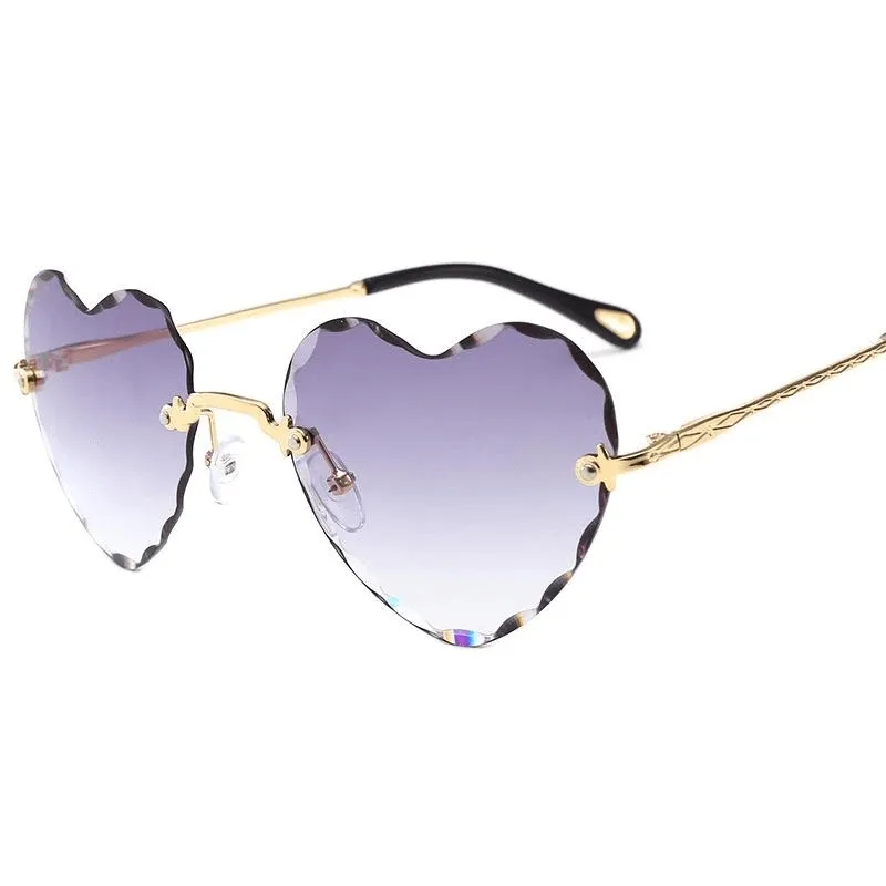 8 COLORS INS CUTE GRADIENT HEART TRAVEL SUNGLASSES BY61703