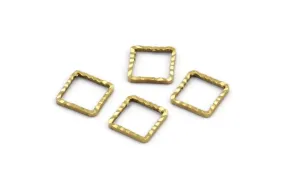 8mm Brass Squares 100 Raw Brass Faceted Tiny Squares  (8x1x0.60mm) N0540