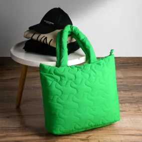 Accessorize London Women's Green Quilted Shopper Bag