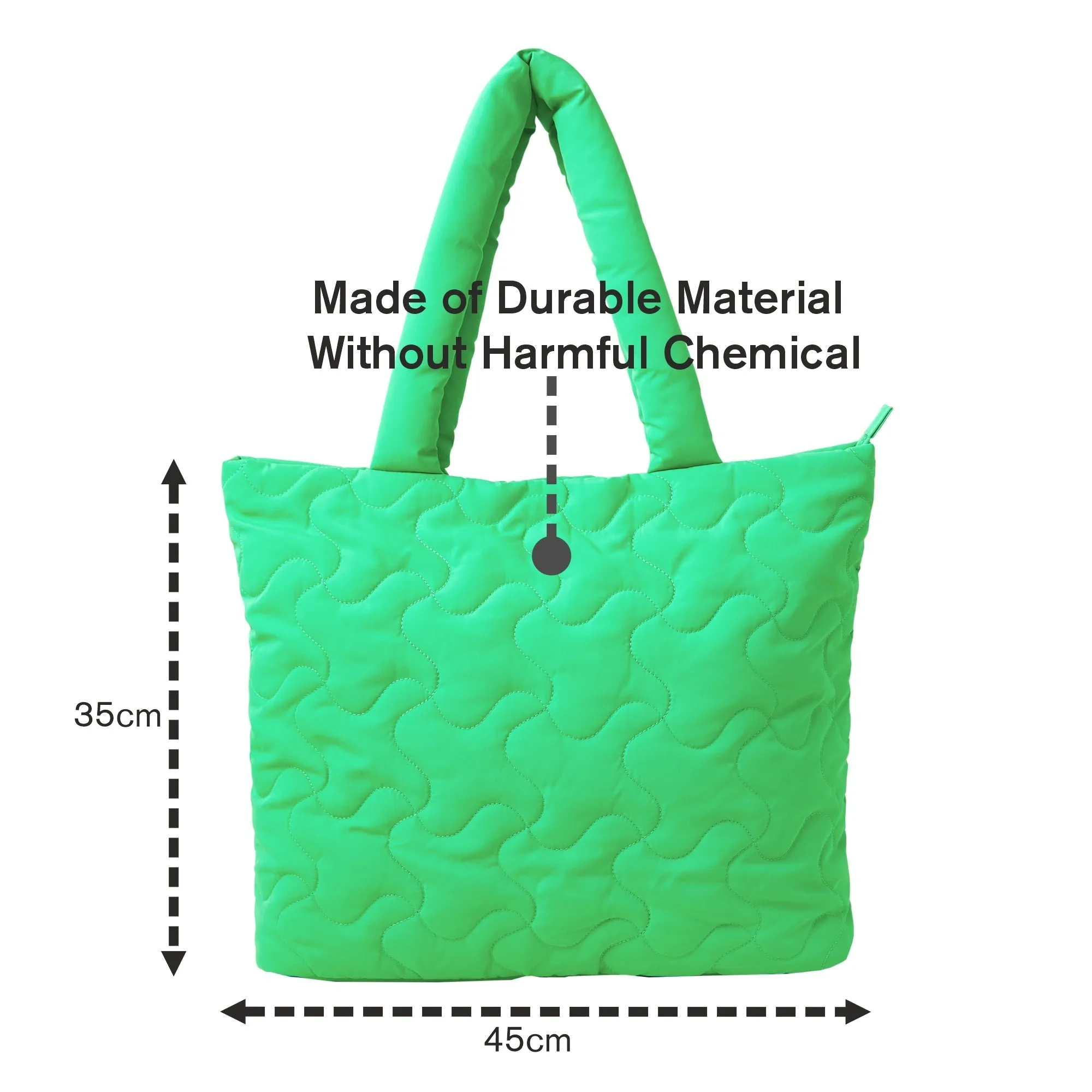 Accessorize London Women's Green Quilted Shopper Bag