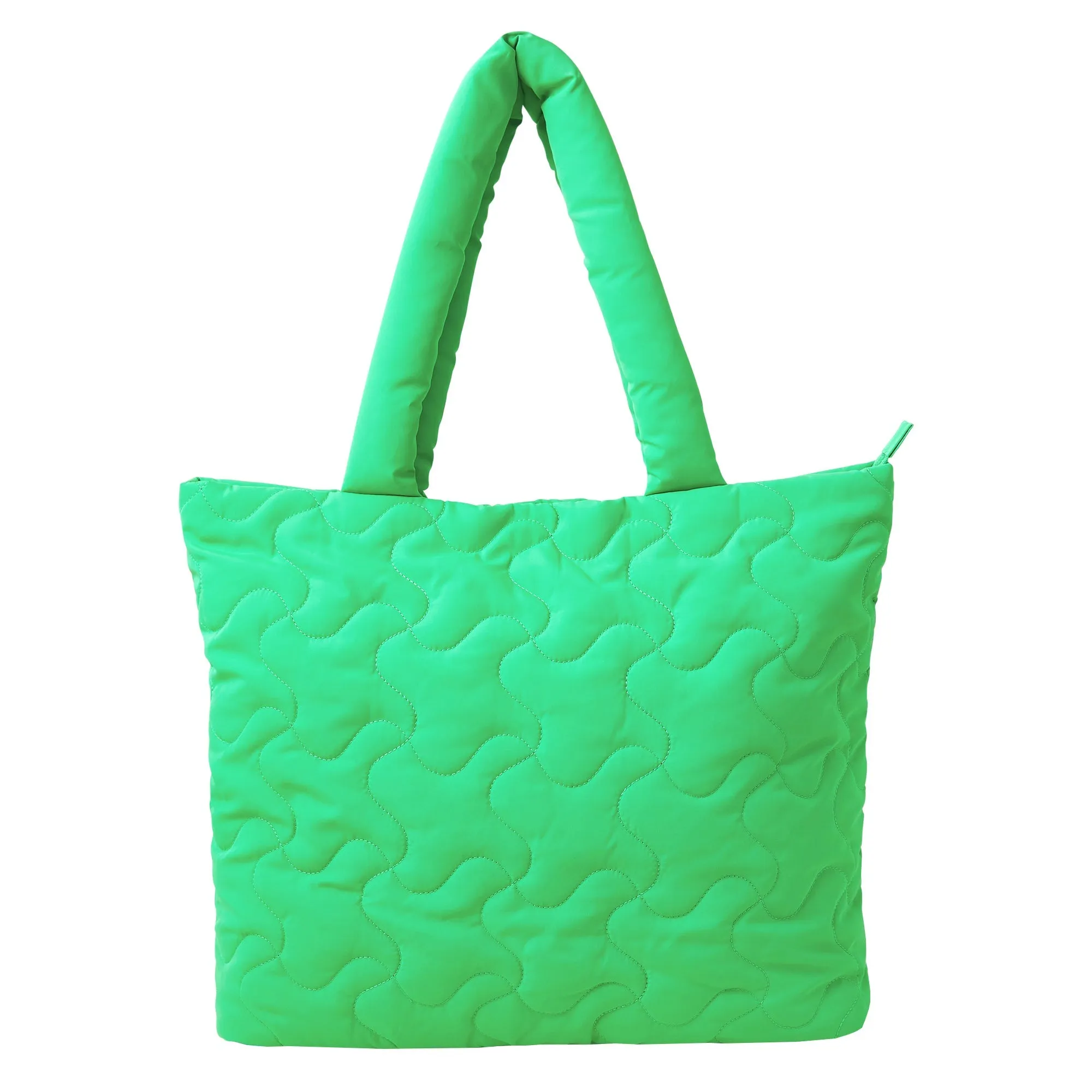 Accessorize London Women's Green Quilted Shopper Bag