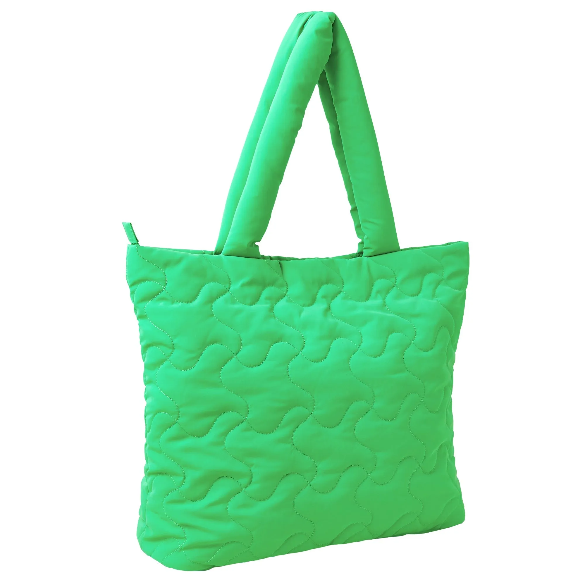 Accessorize London Women's Green Quilted Shopper Bag