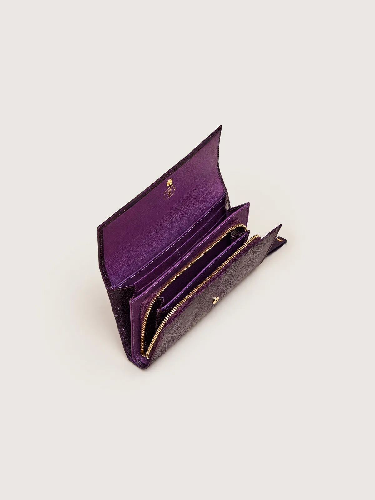 African Violet Zip Around Wallet