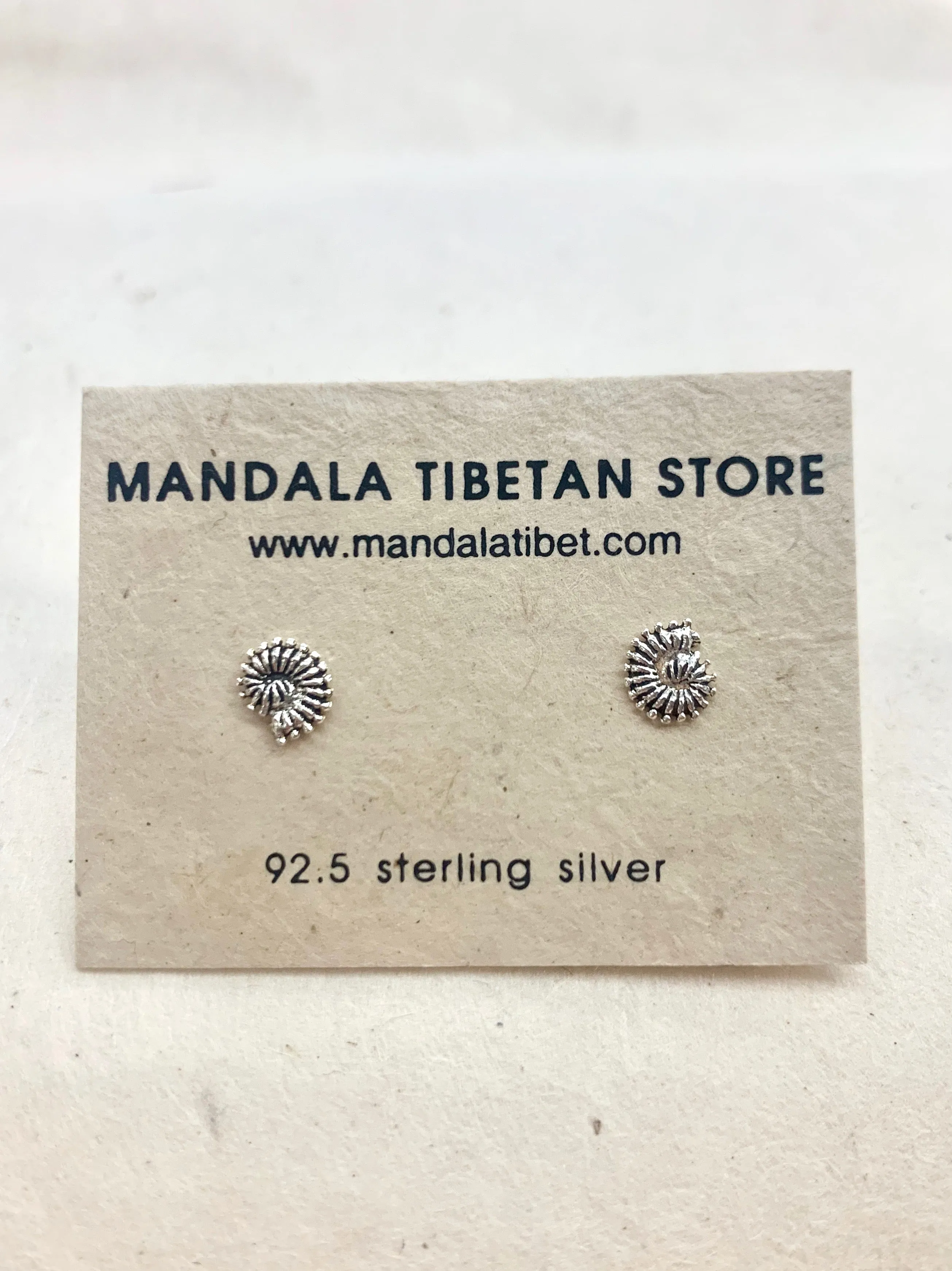 Ammonite Fossil Sterling Silver Studs