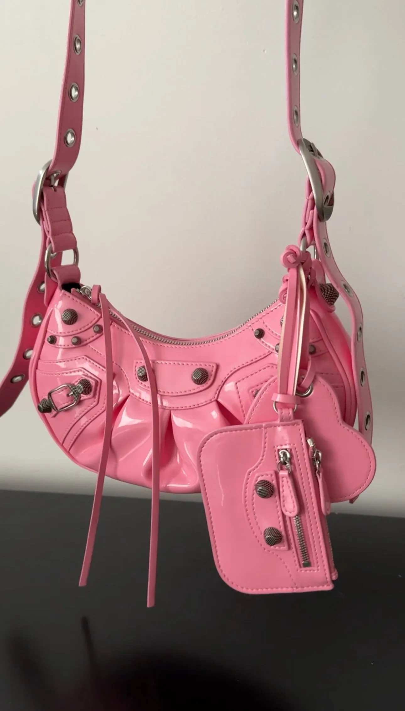 Balenciaga Bubble Gum Pink Patent Leather Le Cagole Bag