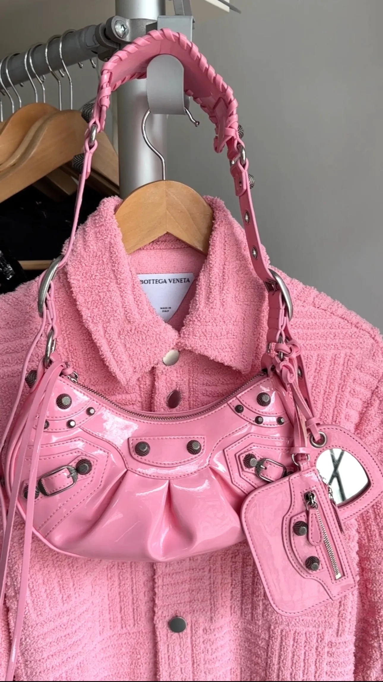 Balenciaga Bubble Gum Pink Patent Leather Le Cagole Bag