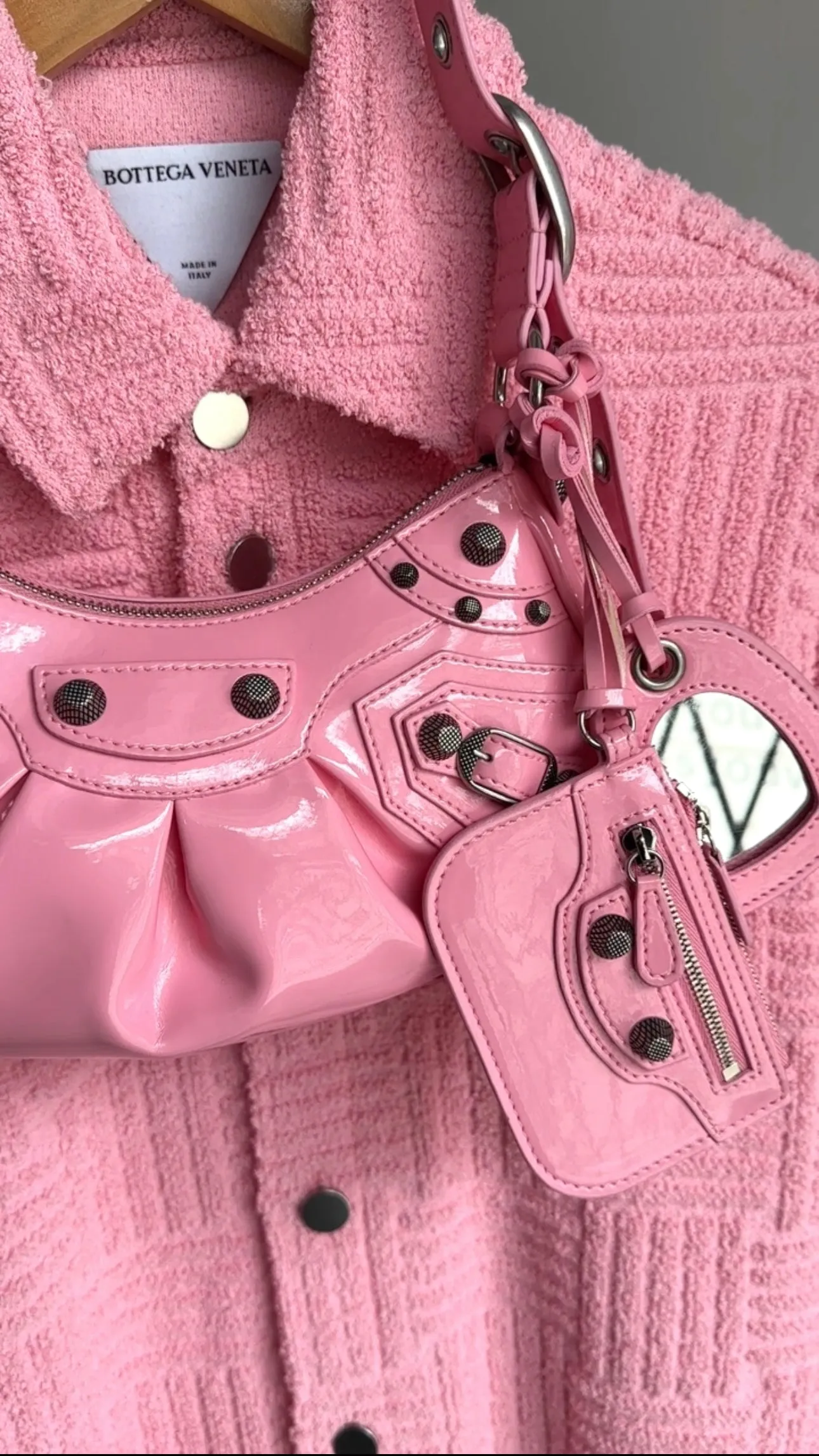 Balenciaga Bubble Gum Pink Patent Leather Le Cagole Bag