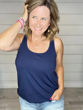 Beach Days Tank in Light Navy