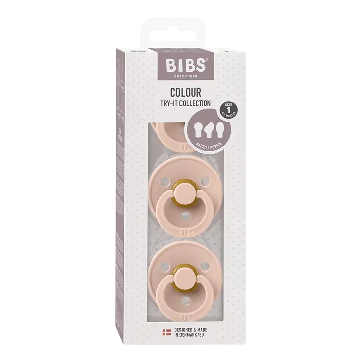 BIBS Try-It Collection Pacifiers 3 pack (Size 1) - Blush