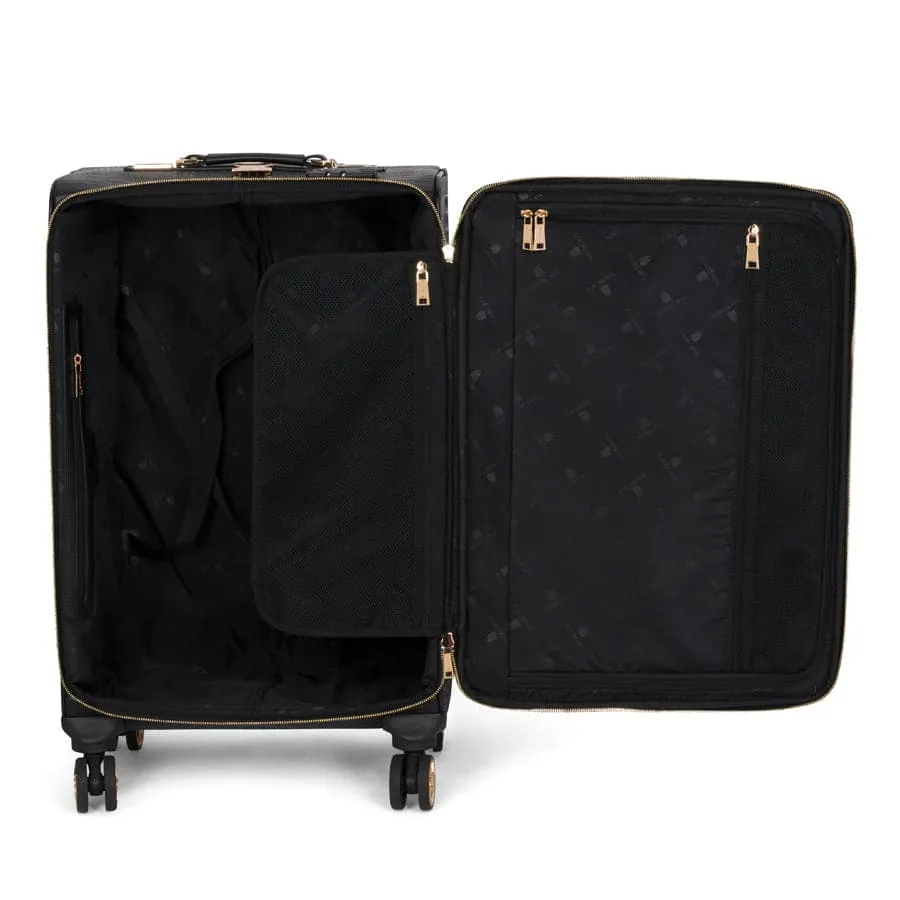 Black Apollo 2 Faux Crocodile Skin 2 Piece Suitcases