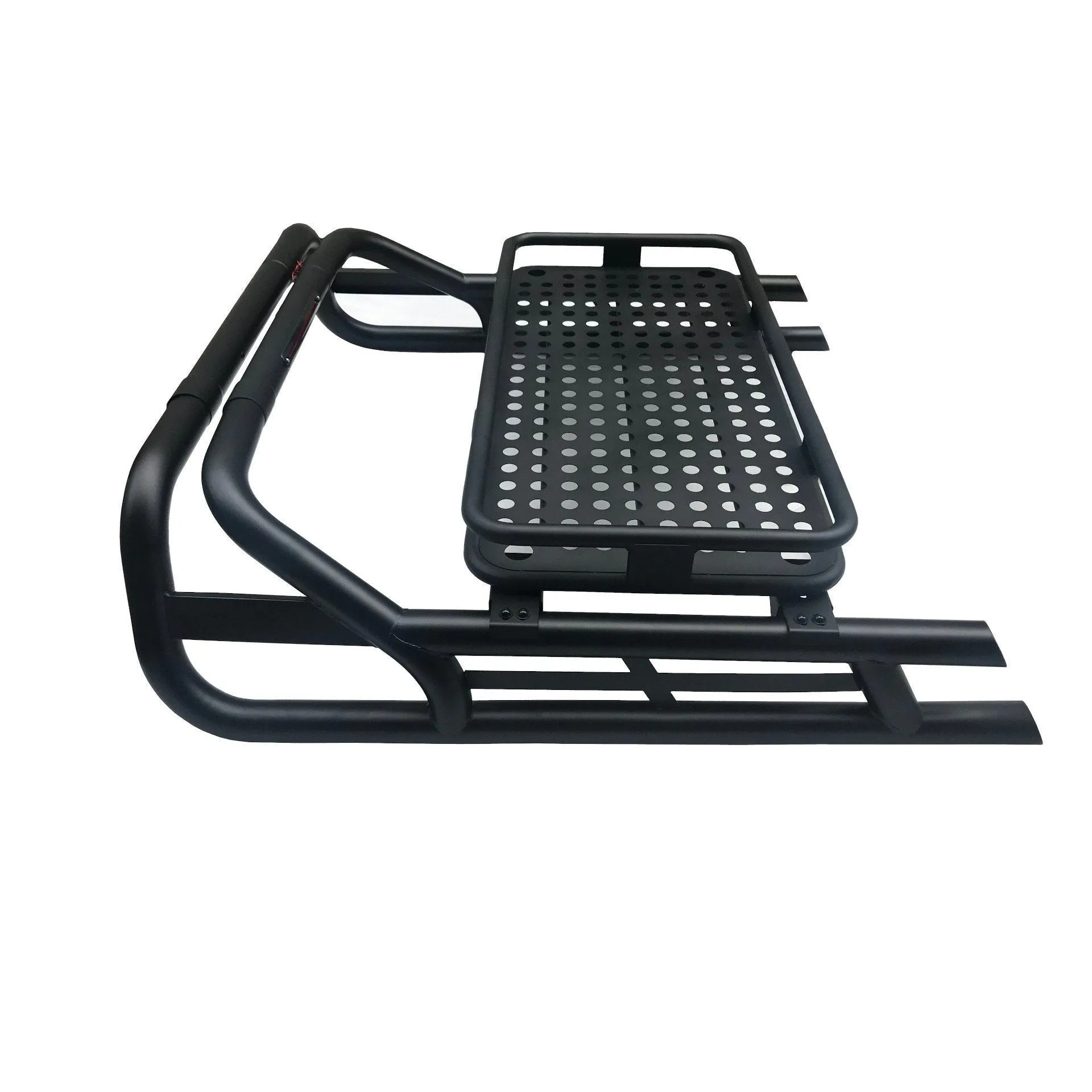 Black SUS201 Long Arm Roll Bar with Cargo Basket Rack for the Isuzu D-Max 12-20