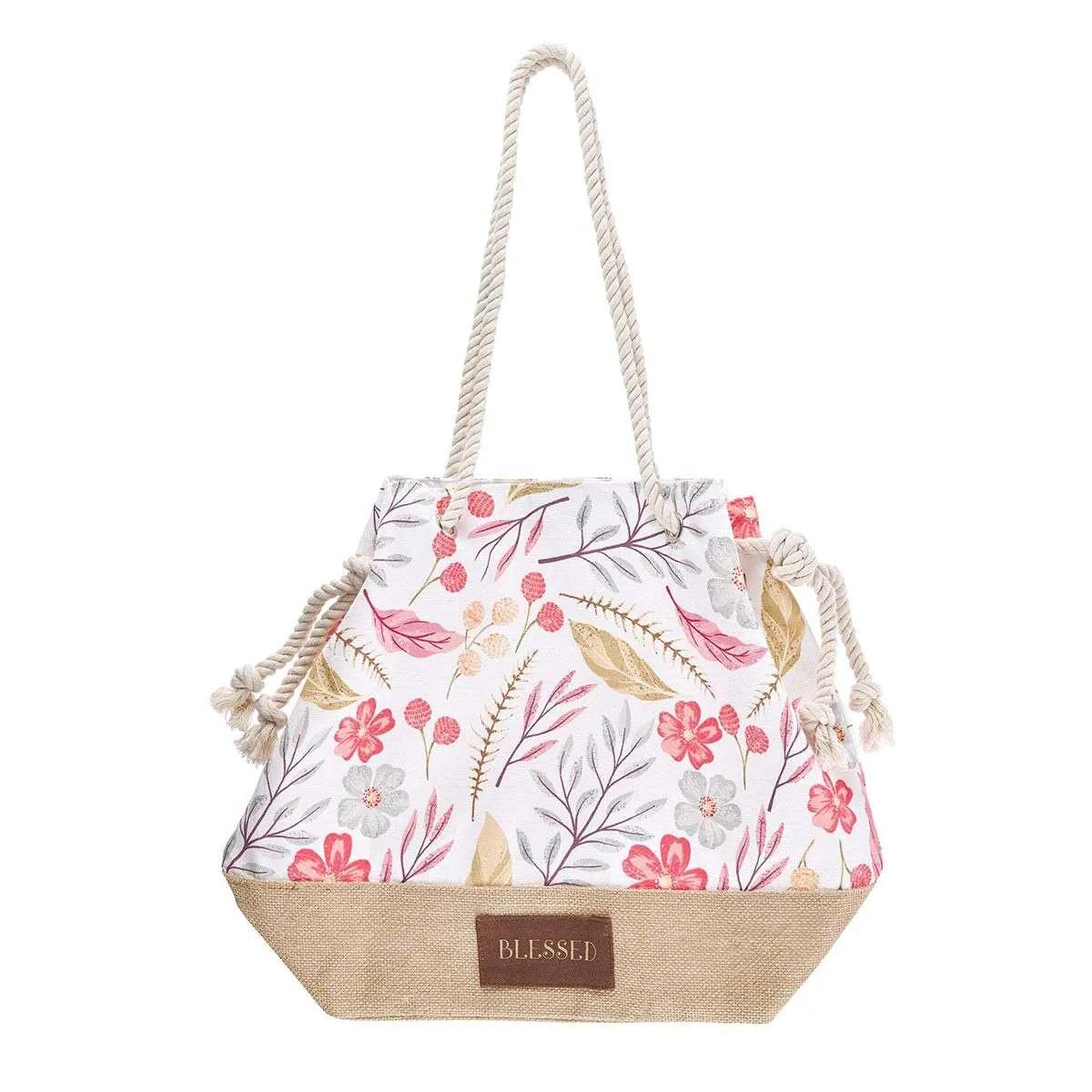 Blessed Floral Canvas Tote Bag