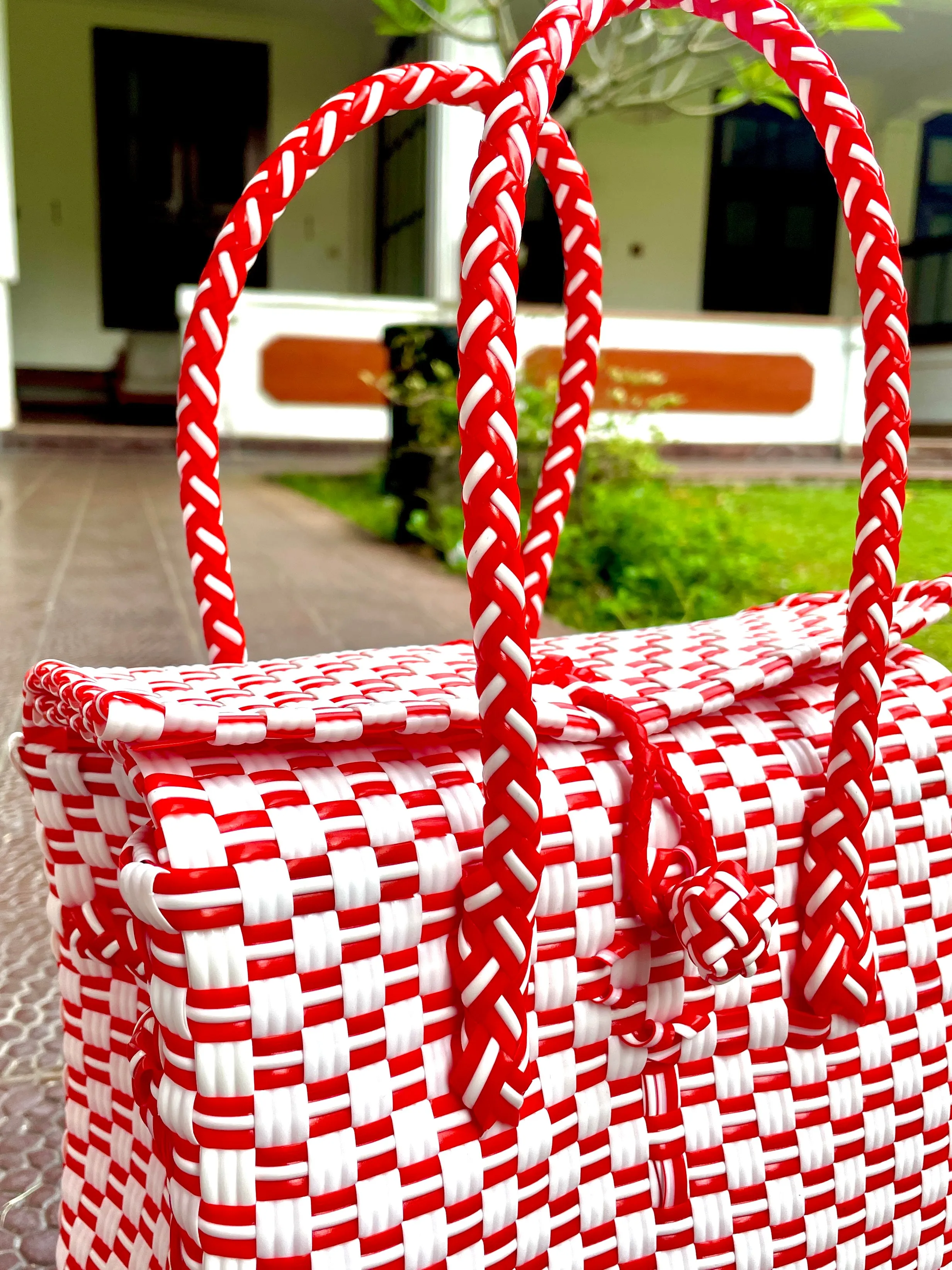 Bonita medium Shopper - Vegan - Red-white