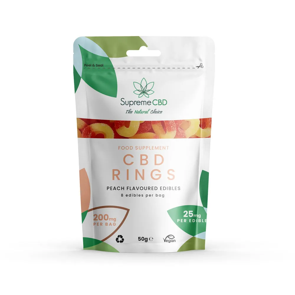 CBD Gummy Peach Rings Grab Bag (200mg)