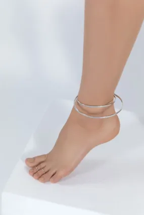 Crescent anklet cuffs in silver