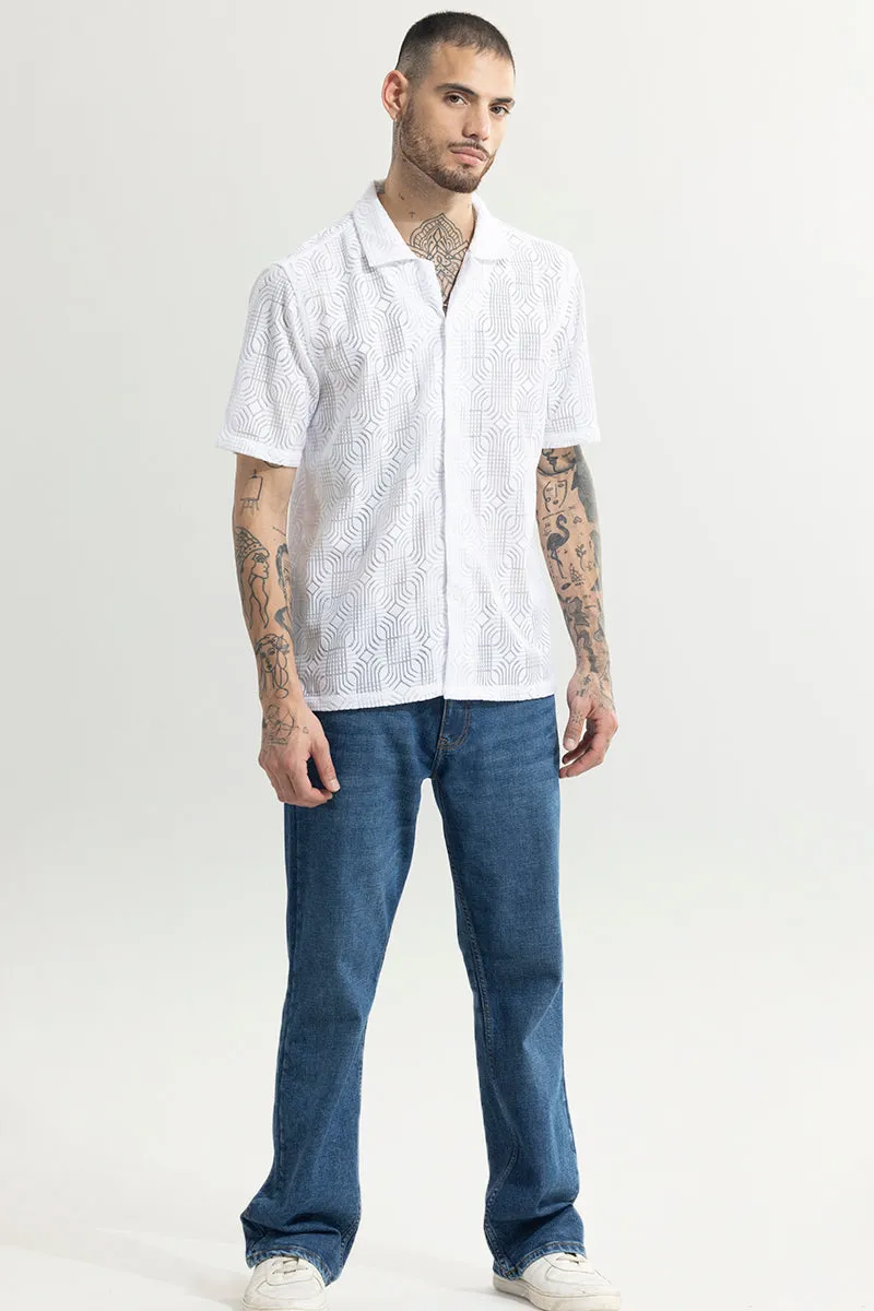 Curvy Quad White Hakoba Shirt