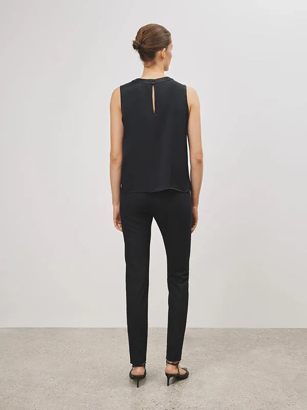 Davy Silk Top in Black