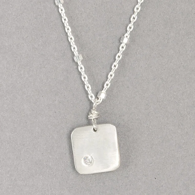 Diamond Dogtag Necklace  (N115Sd)