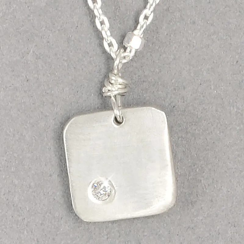 Diamond Dogtag Necklace  (N115Sd)