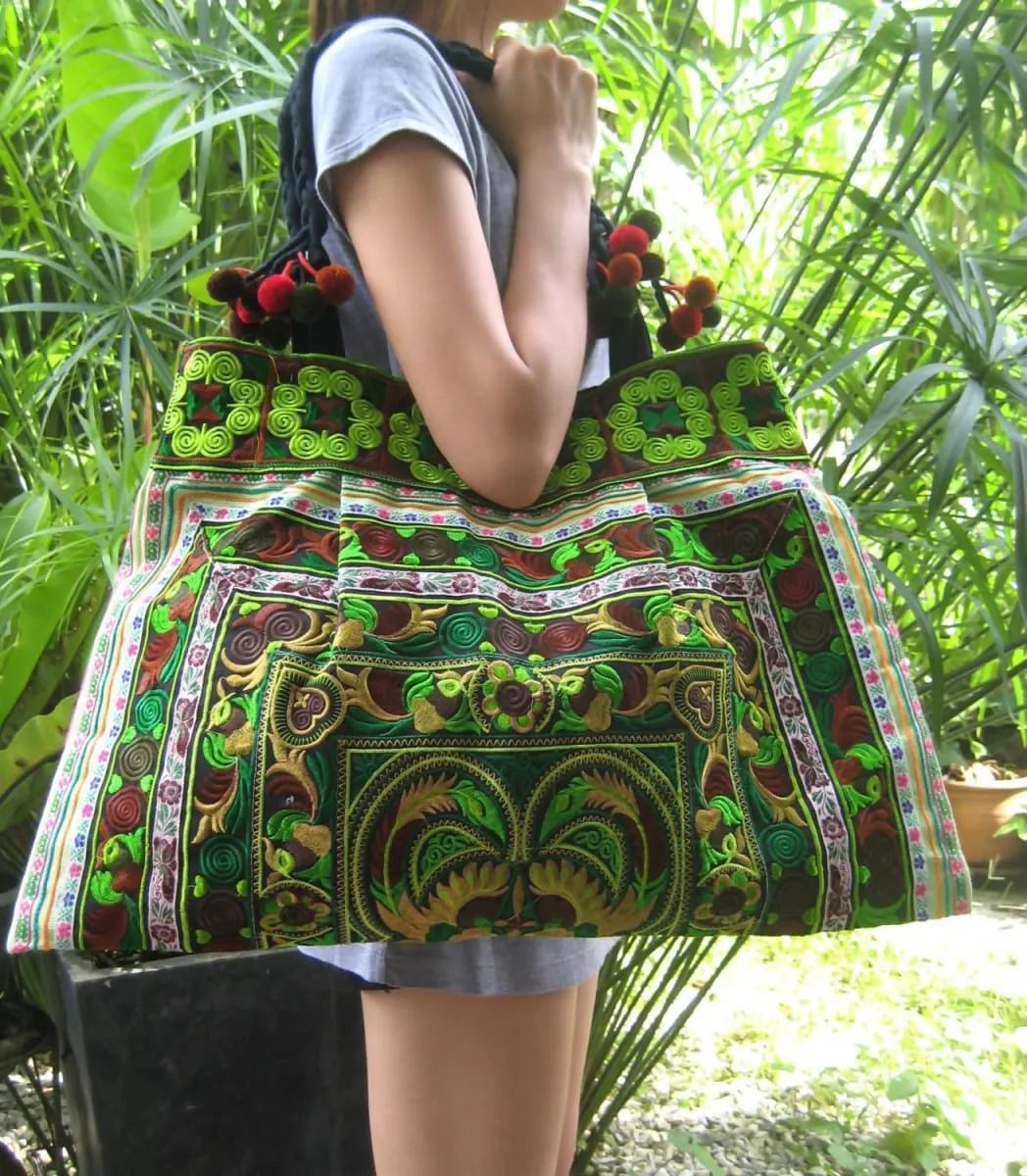 Ethnic Hmong Old Vintage Style Tote Thai Shoulder Bag