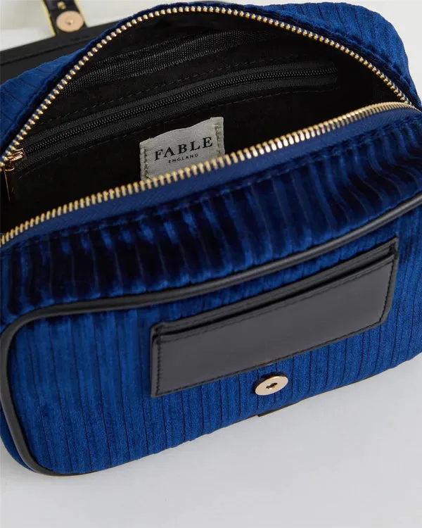 Fable - Vivianne Velvet Camera Bag - Sapphire Blue