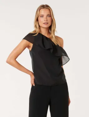 Fern Asymmetric Frill Top