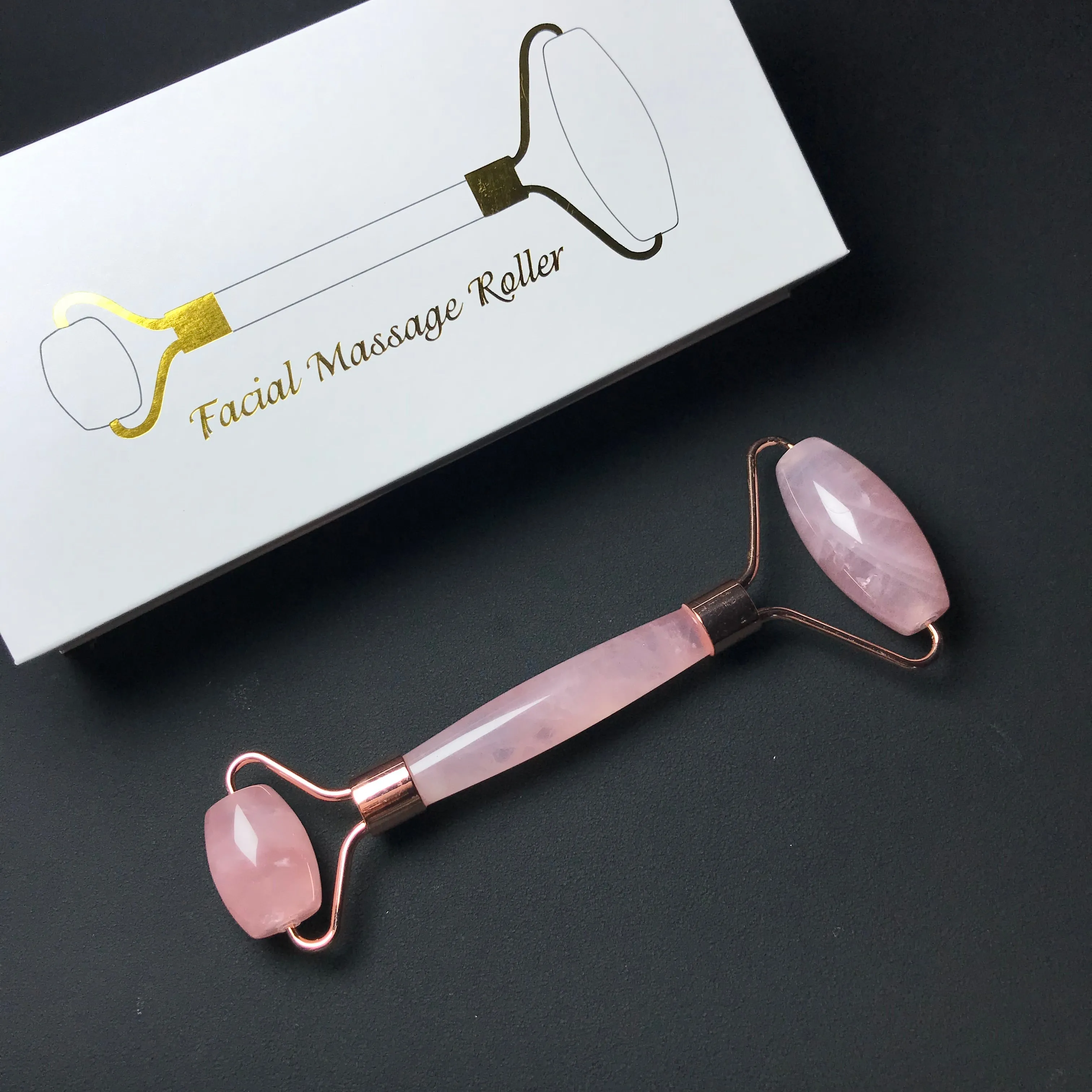 Genuine Rose Quartz Facial Massage Roller | High-quality Crystal Natural Health Product