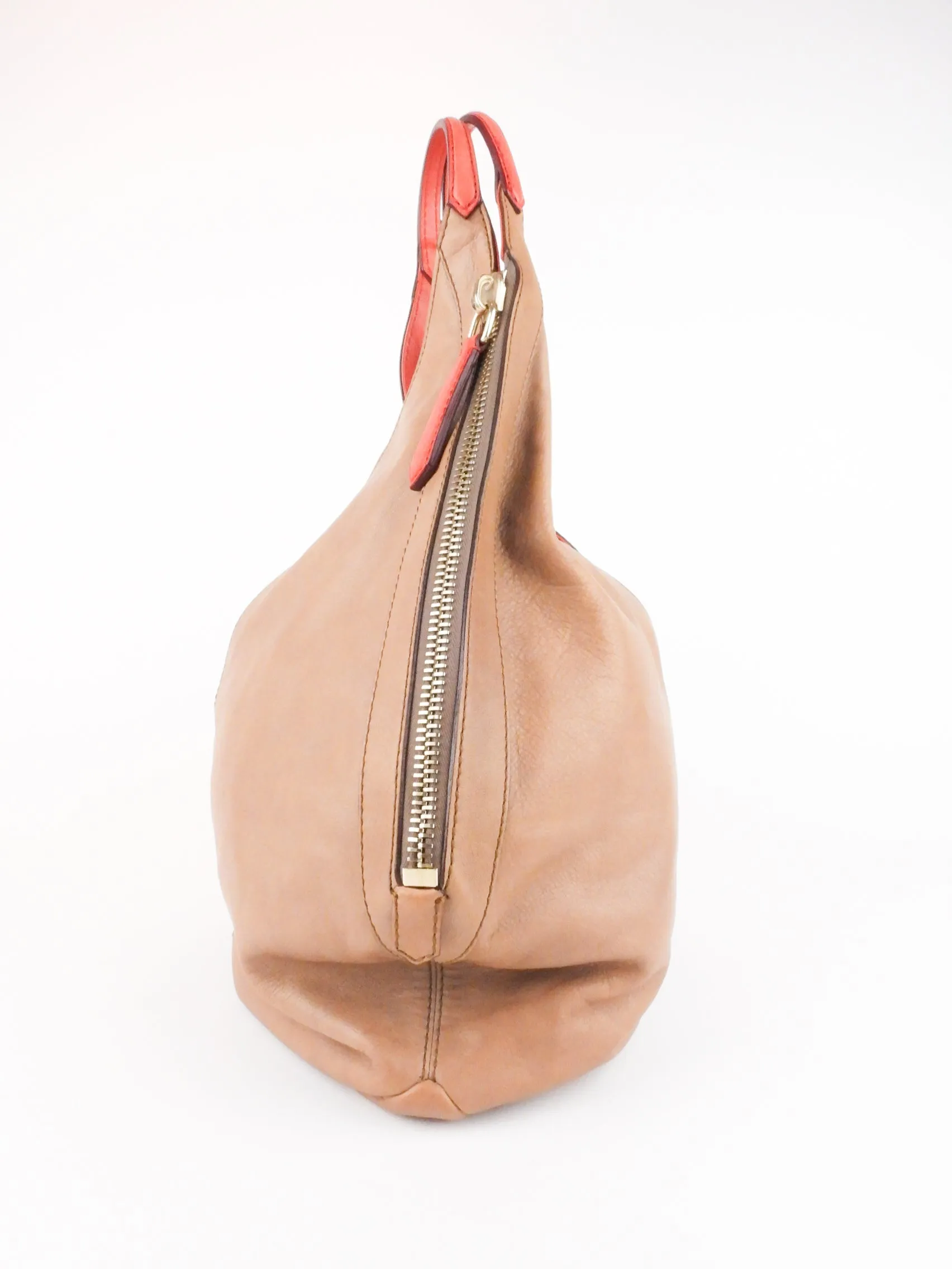 Givenchy Beige and Red Leather Tinhan Hobo Bag