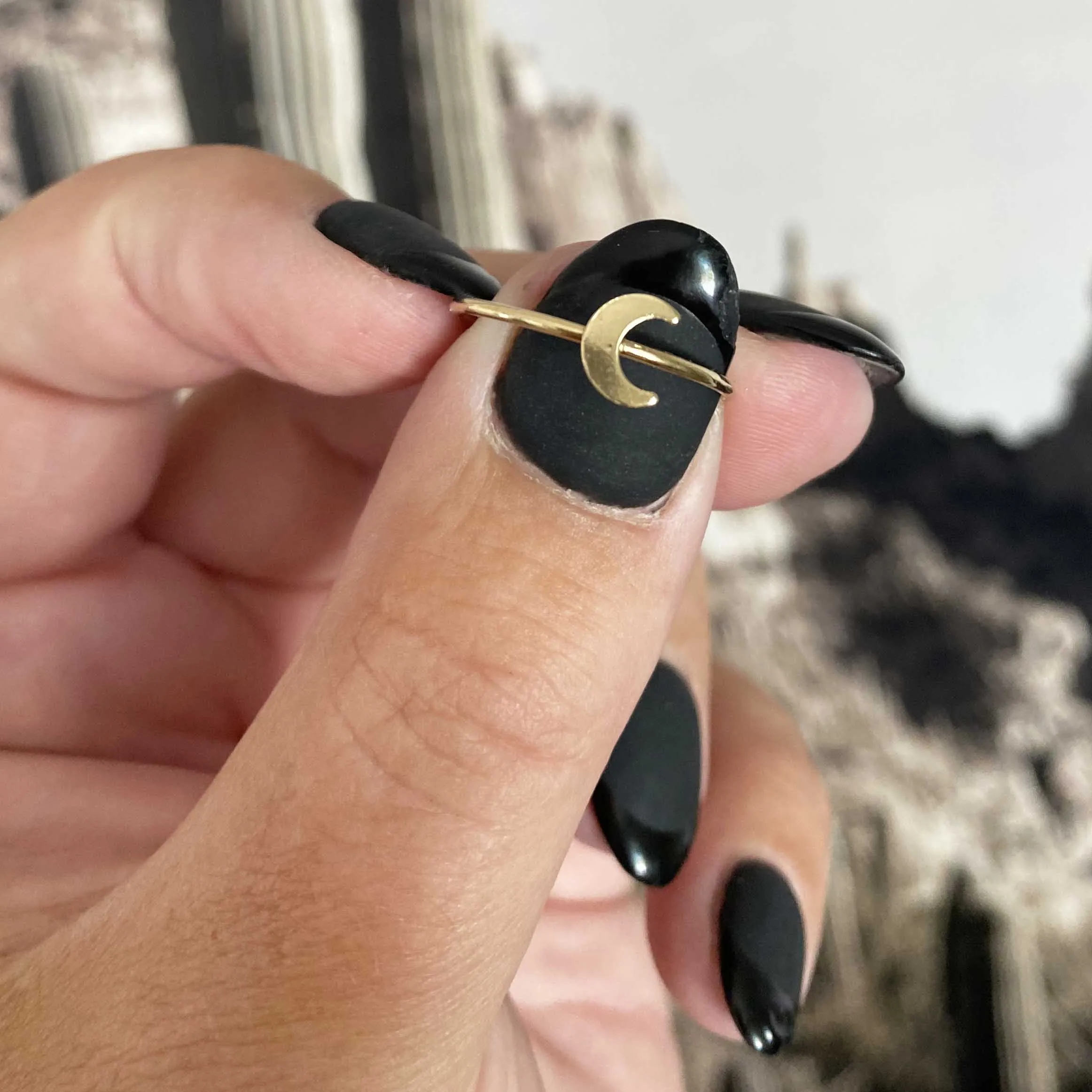 Gold Crescent Moon Ring