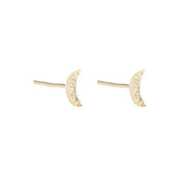 Greece Pavé Crescent Moon Earrings