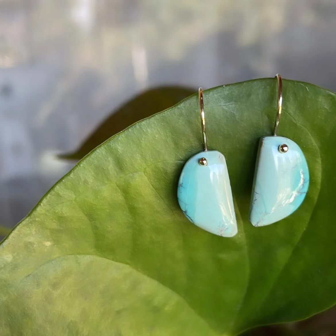 Half moon turquoise earrings