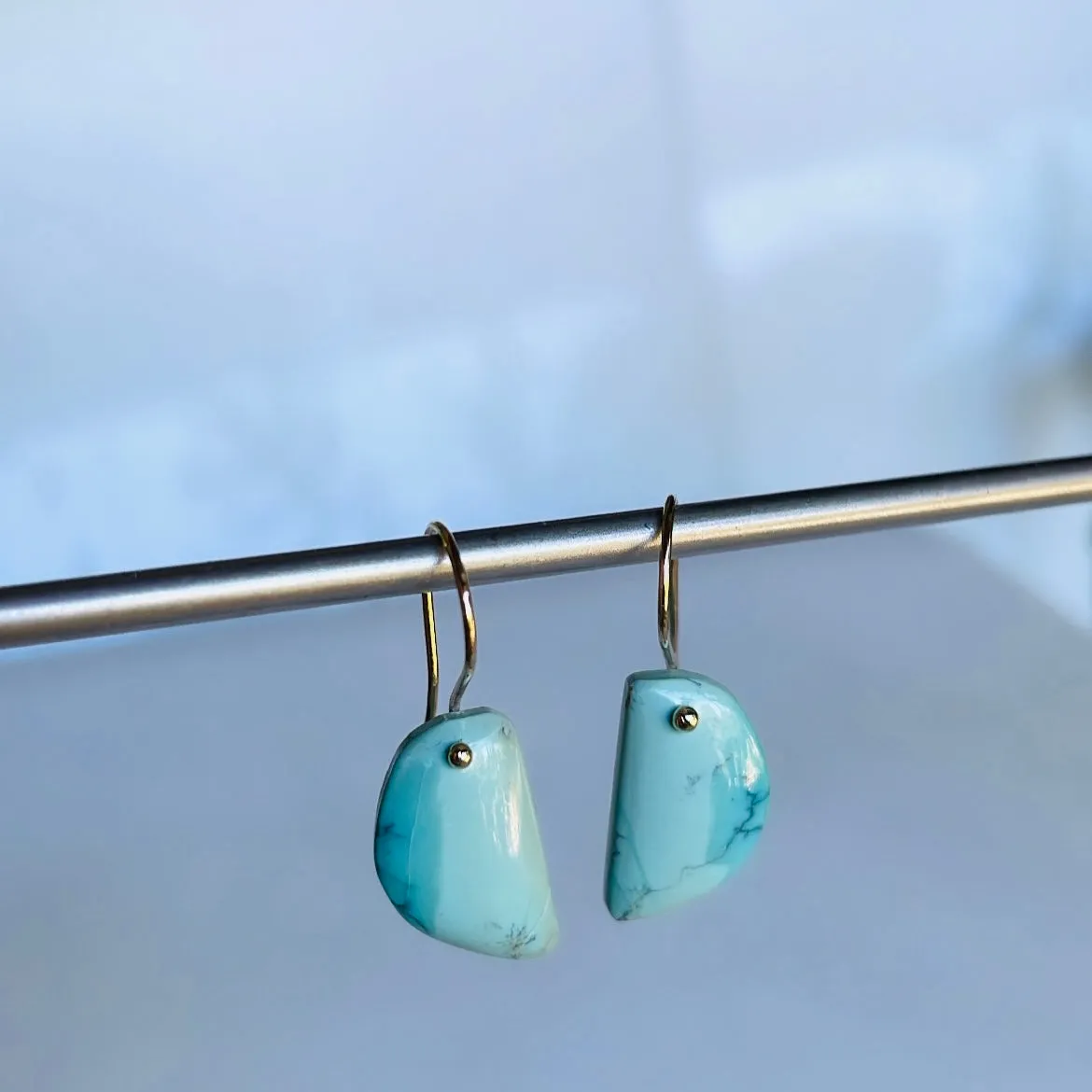 Half moon turquoise earrings