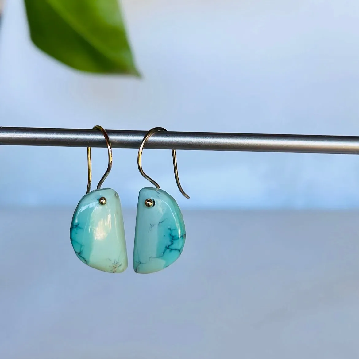 Half moon turquoise earrings