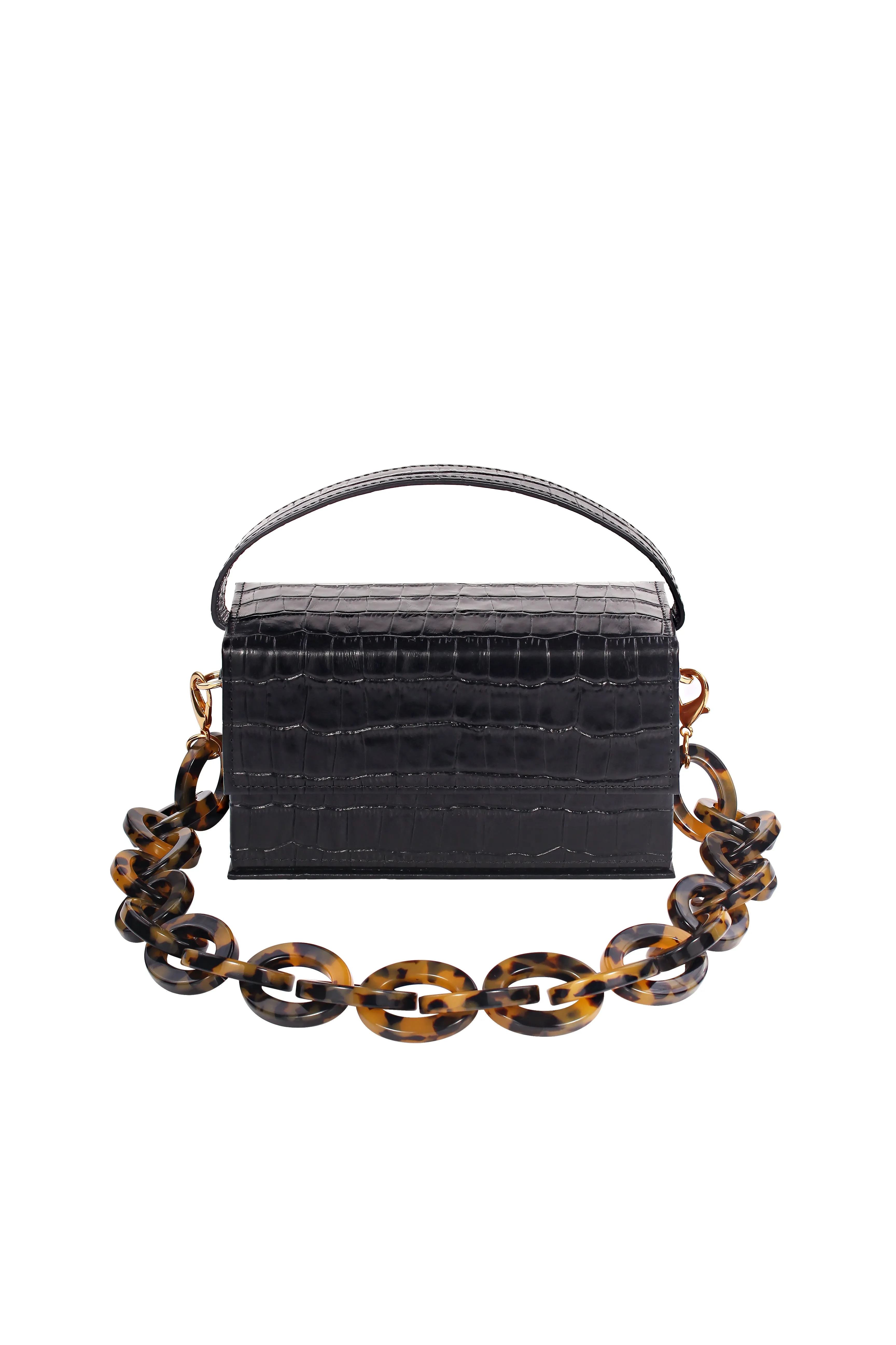 IDA Black Croc (Small) with Chain