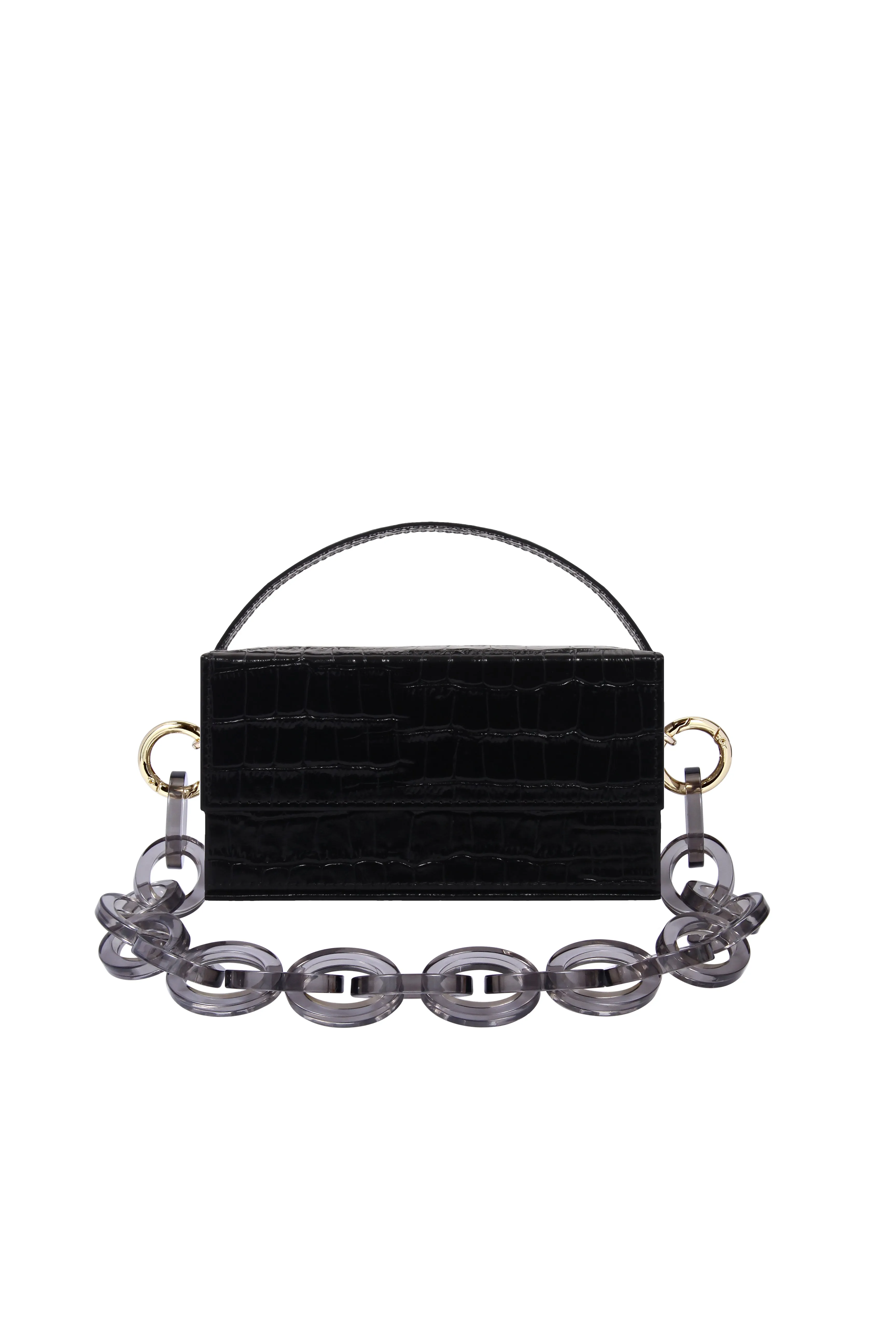 IDA Black Croc (Small) with Chain