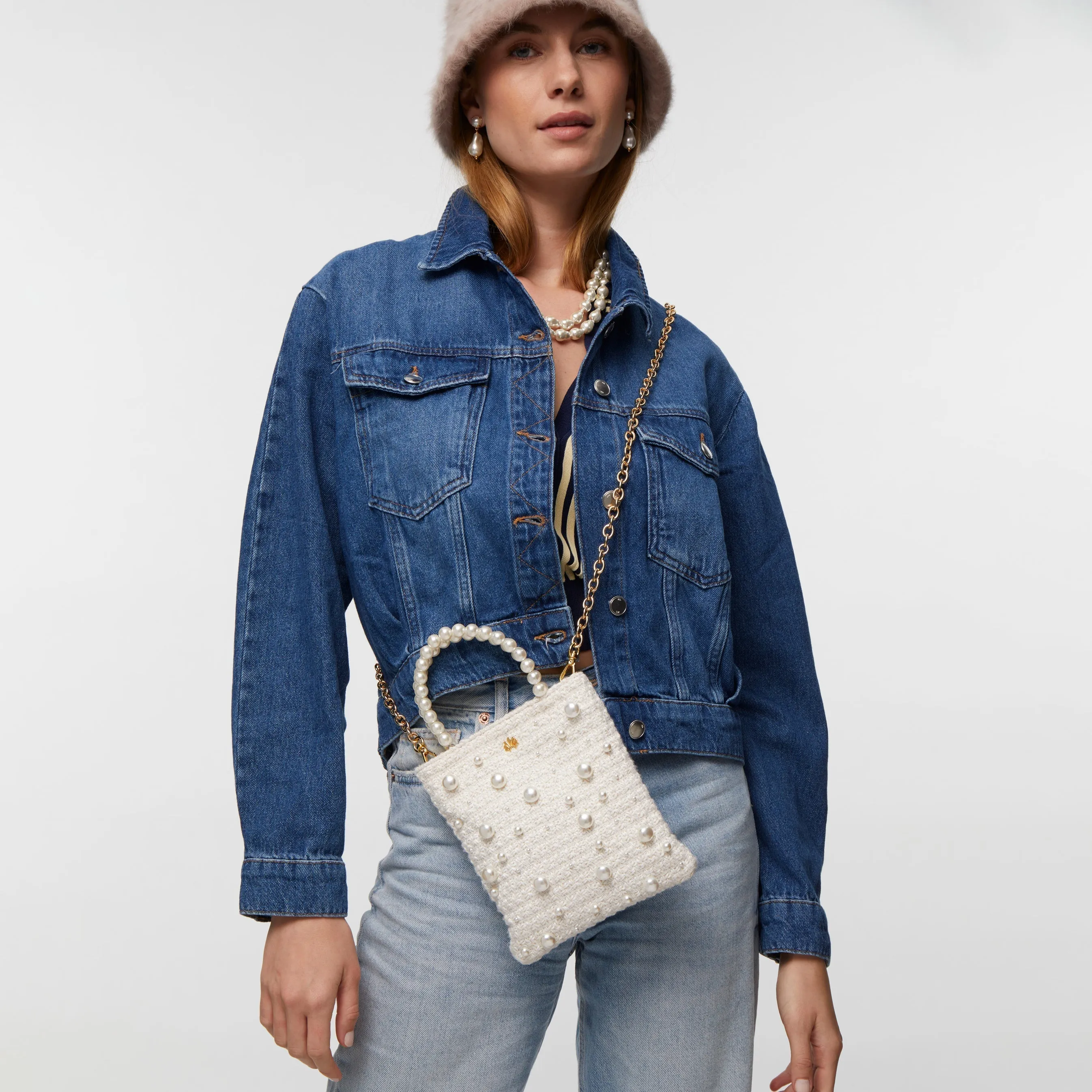 IVORY PALOMA PEARL TWEED CROSSBODY