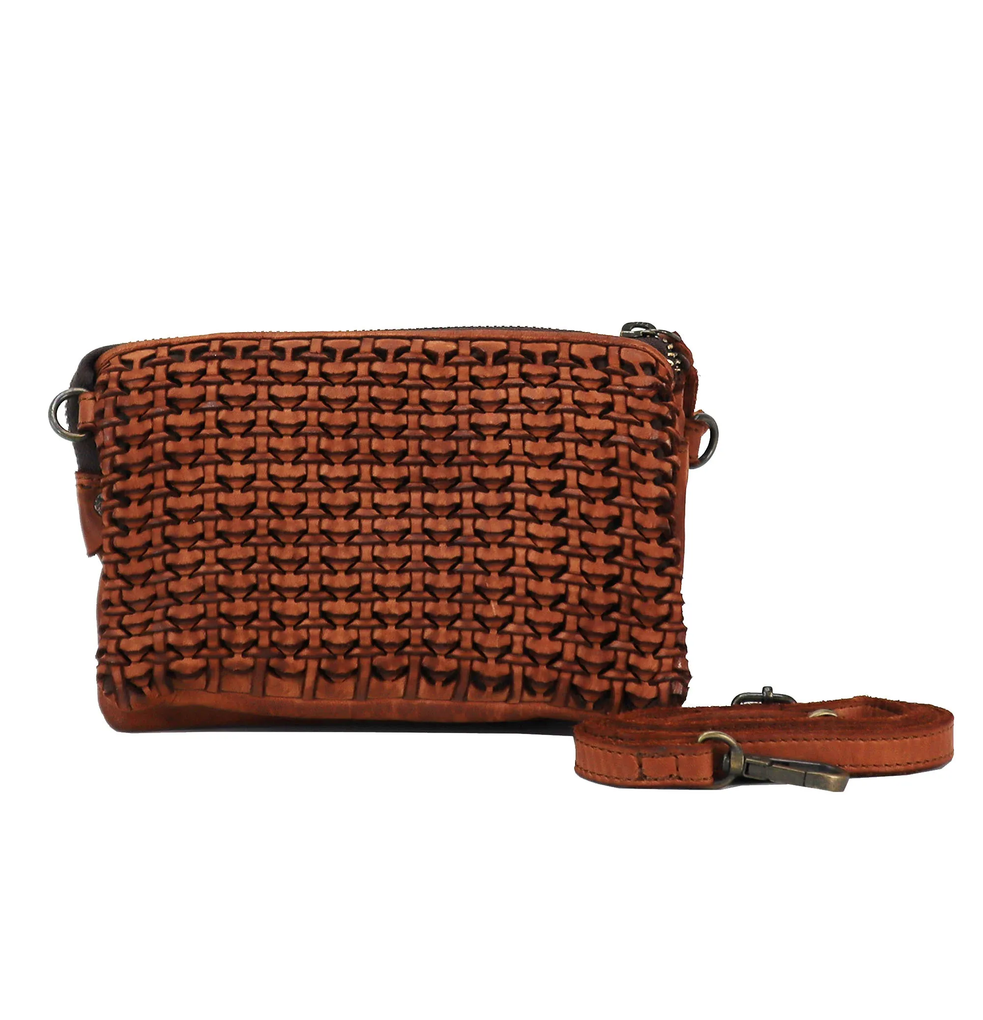 Kompanero Dune Cognac Leather Compact Bag