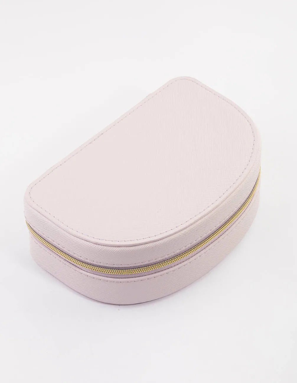 Lilac Faux Leather Half Moon Jewellery Case