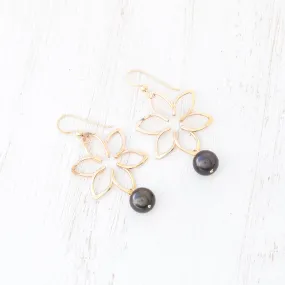 Medium Tiare Earrings with Dangling Pearls