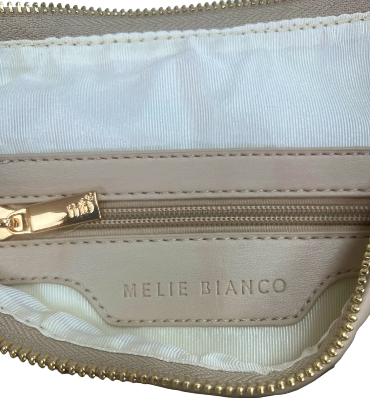 Melie Bianco Beige Woven Hobo Bag